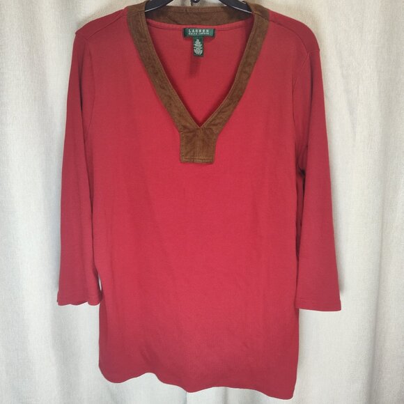 CLEARANCE SALE Lauren Ralph Lauren Womens Plus Size 2X Sweater Red Knit Pullover - Picture 1 of 9